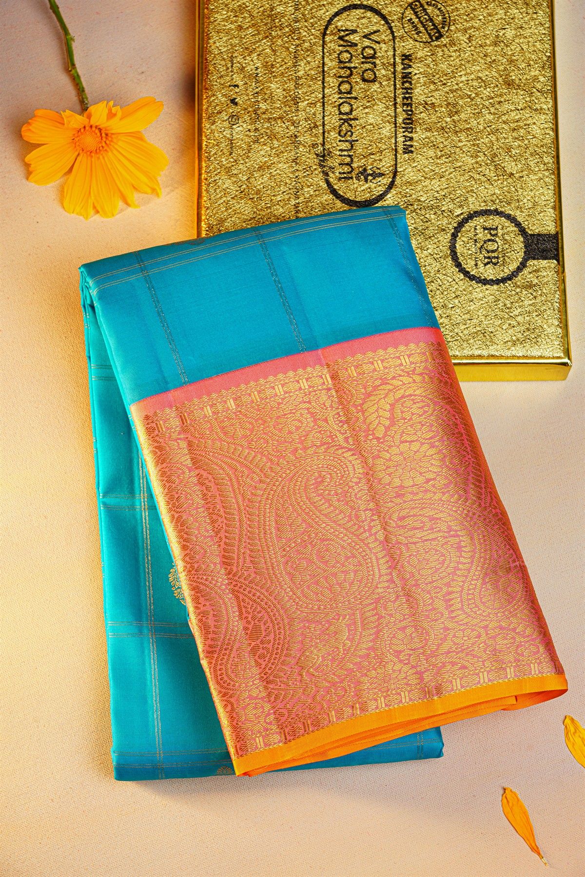 Kancheepuram Silk Sky Blue Saree
