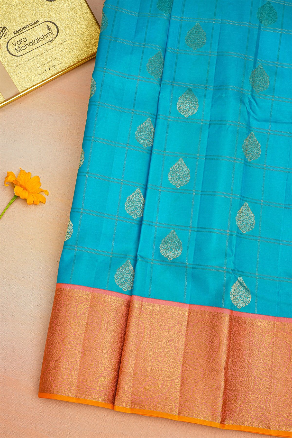 Kancheepuram Silk Sky Blue Saree