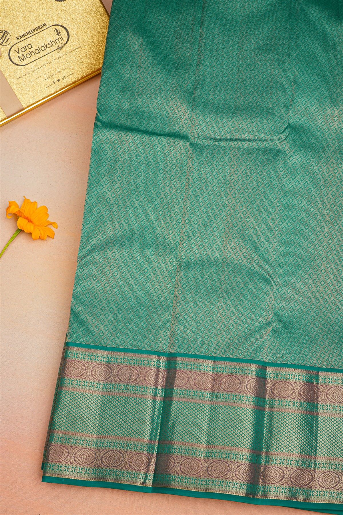 Kancheepuram Silk Salmon Peach Saree