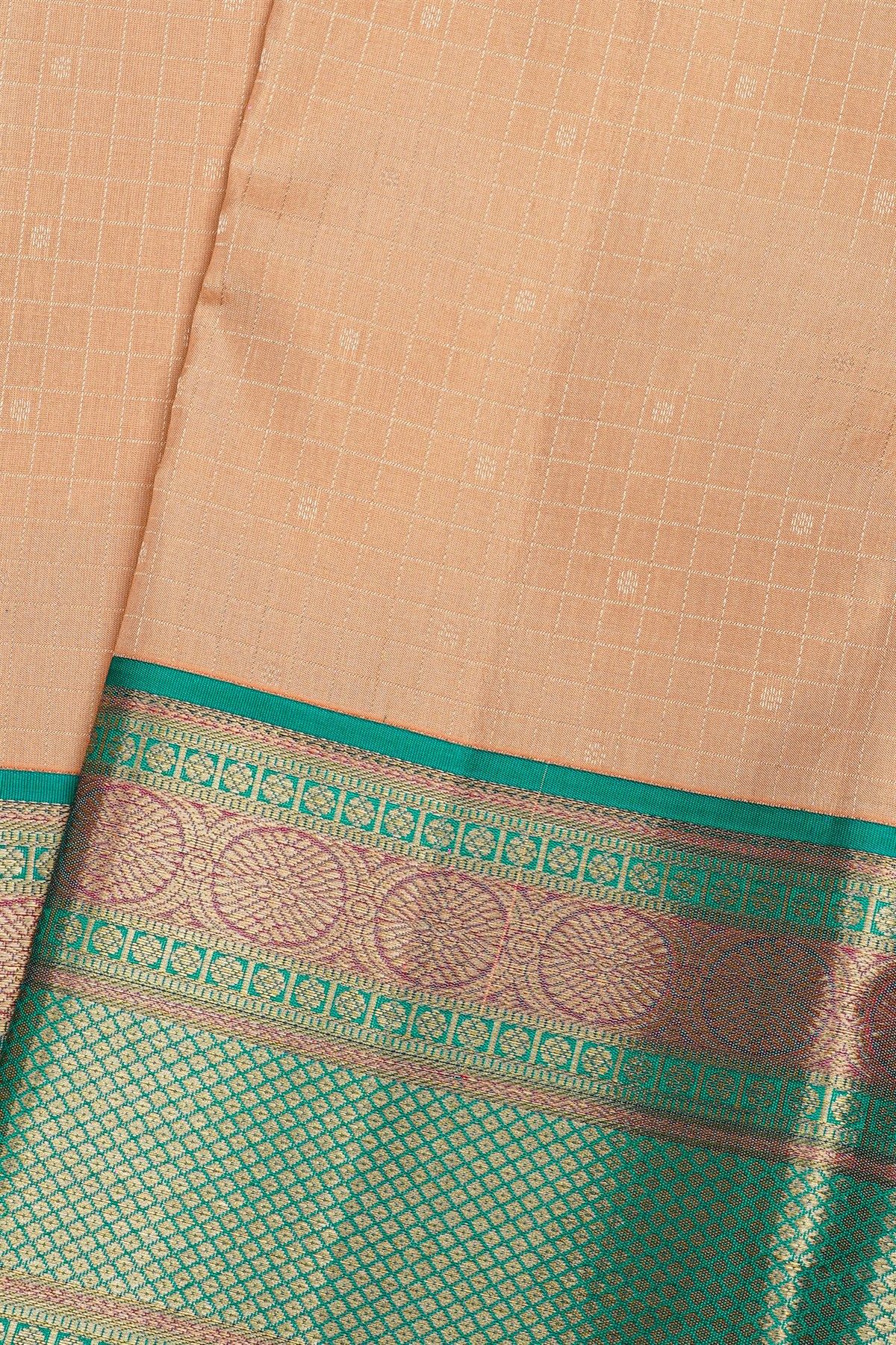 Kancheepuram Silk Salmon Peach Saree