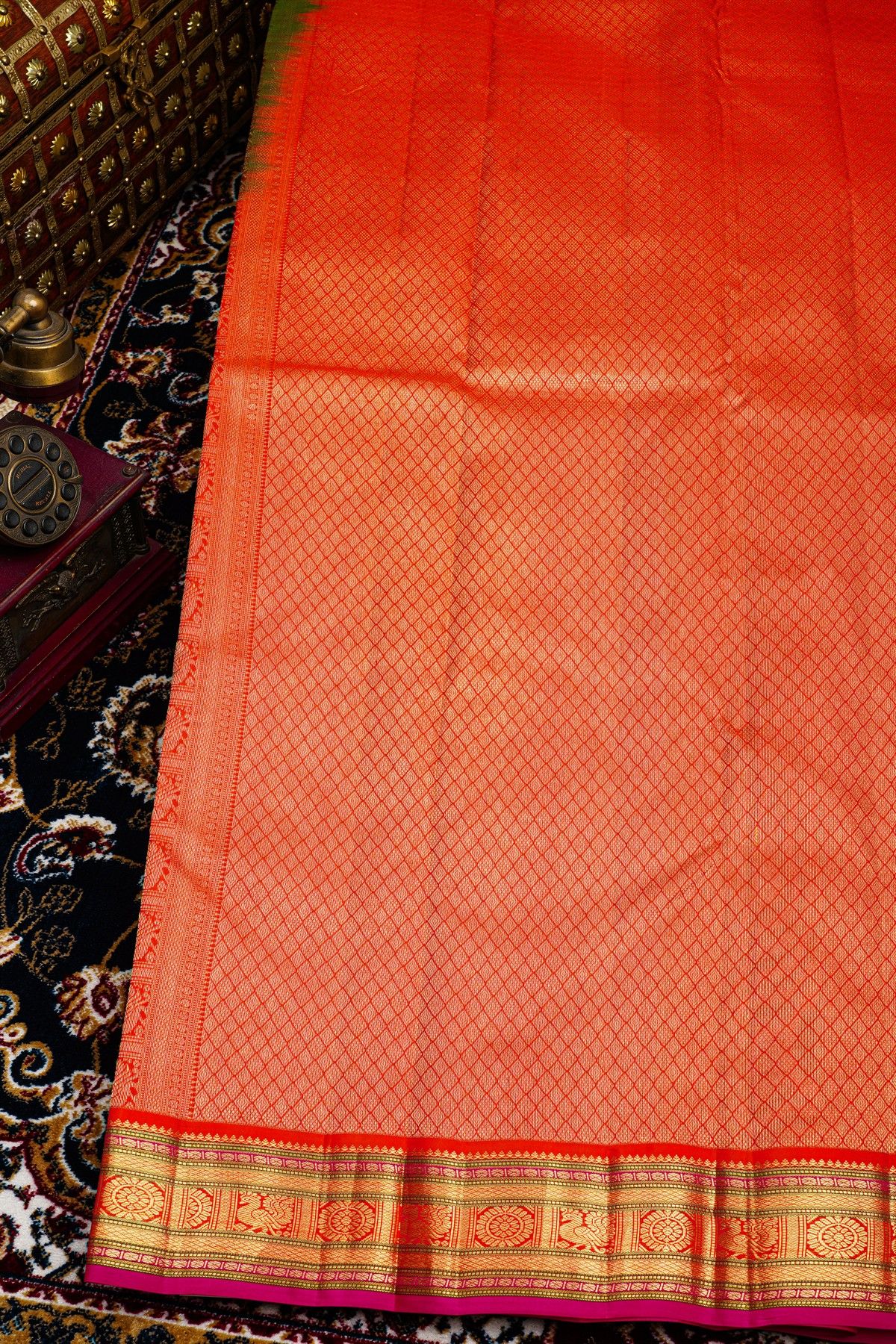 Kancheepuram Silk Bottle Green