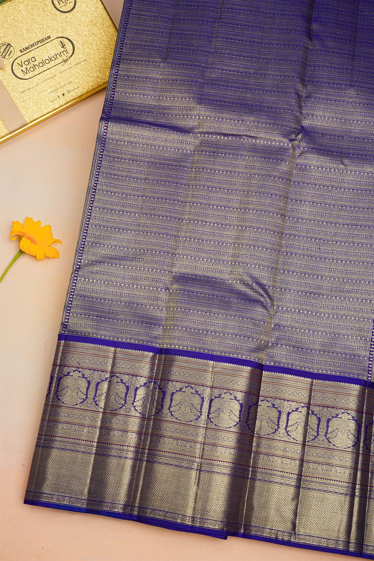 Kancheepuram Silk Rust Saree