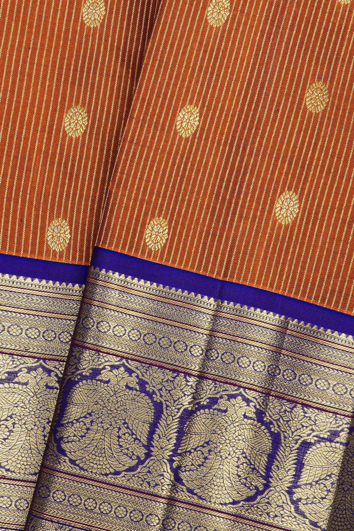 Kancheepuram Silk Rust Saree