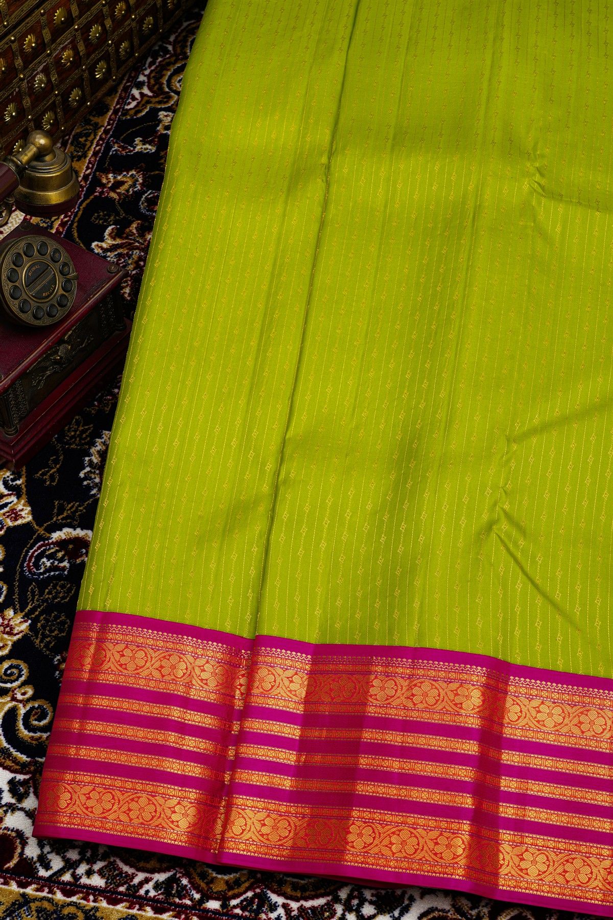 Kancheepuram Silk Parrot Green Saree