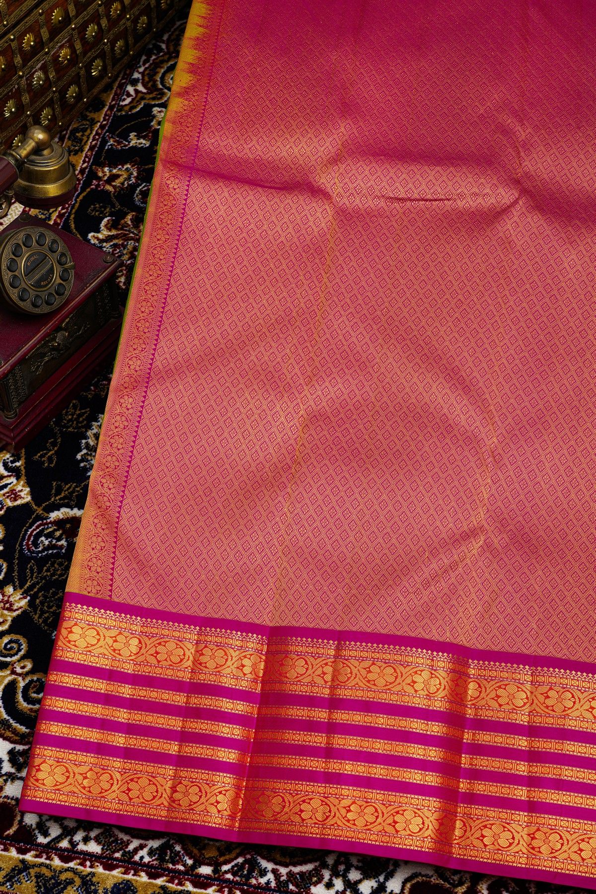 Kancheepuram Silk Parrot Green Saree