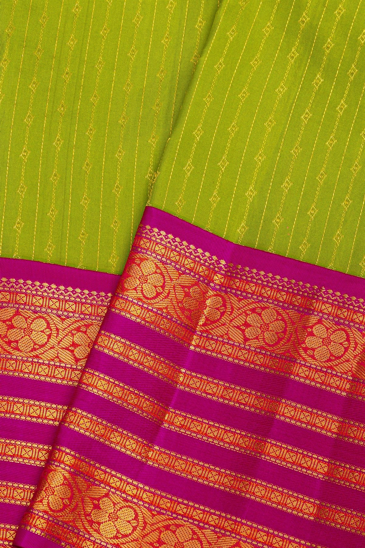 Kancheepuram Silk Parrot Green Saree