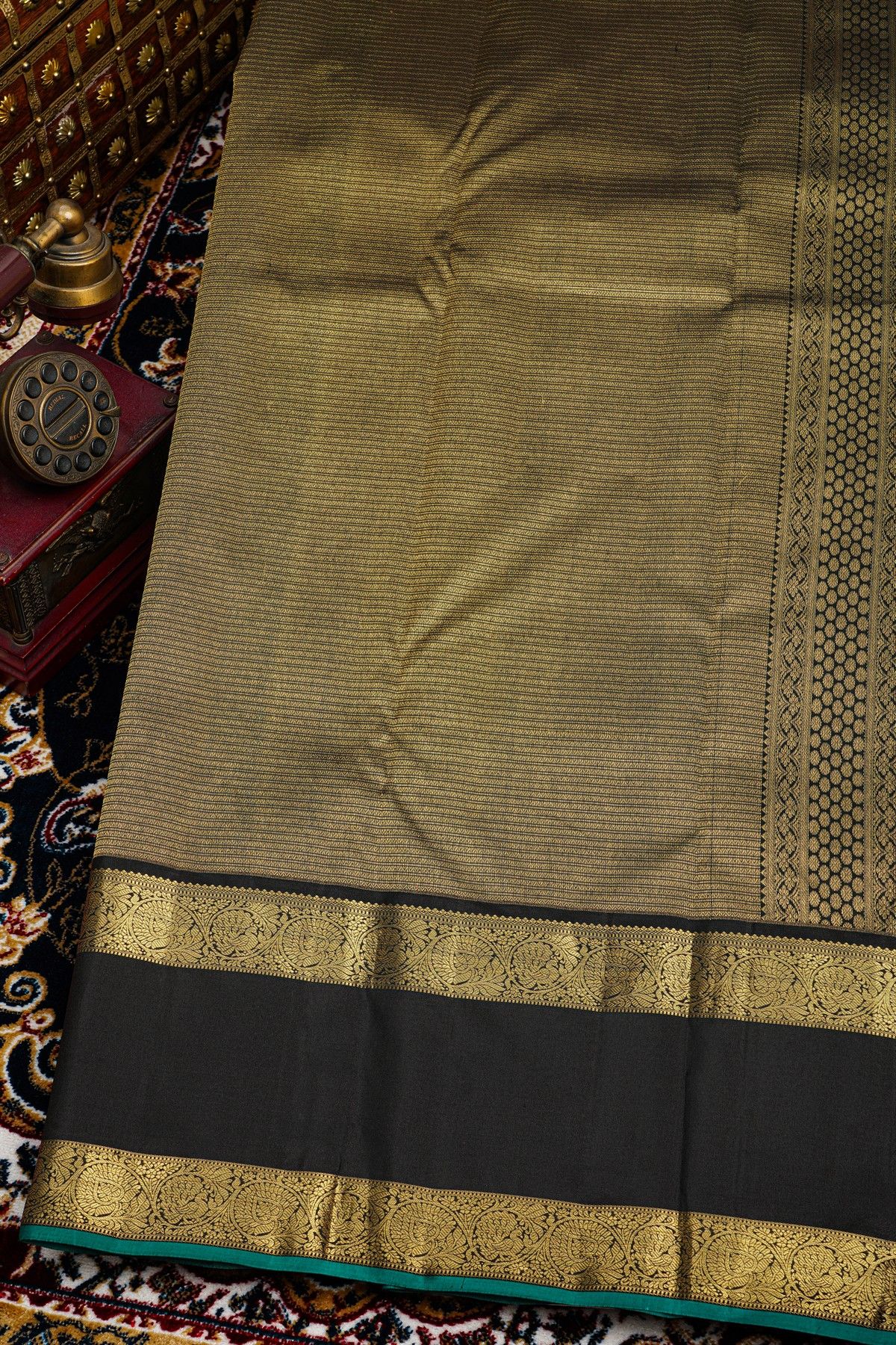 Kancheepuram Silk Bottle Green Saree