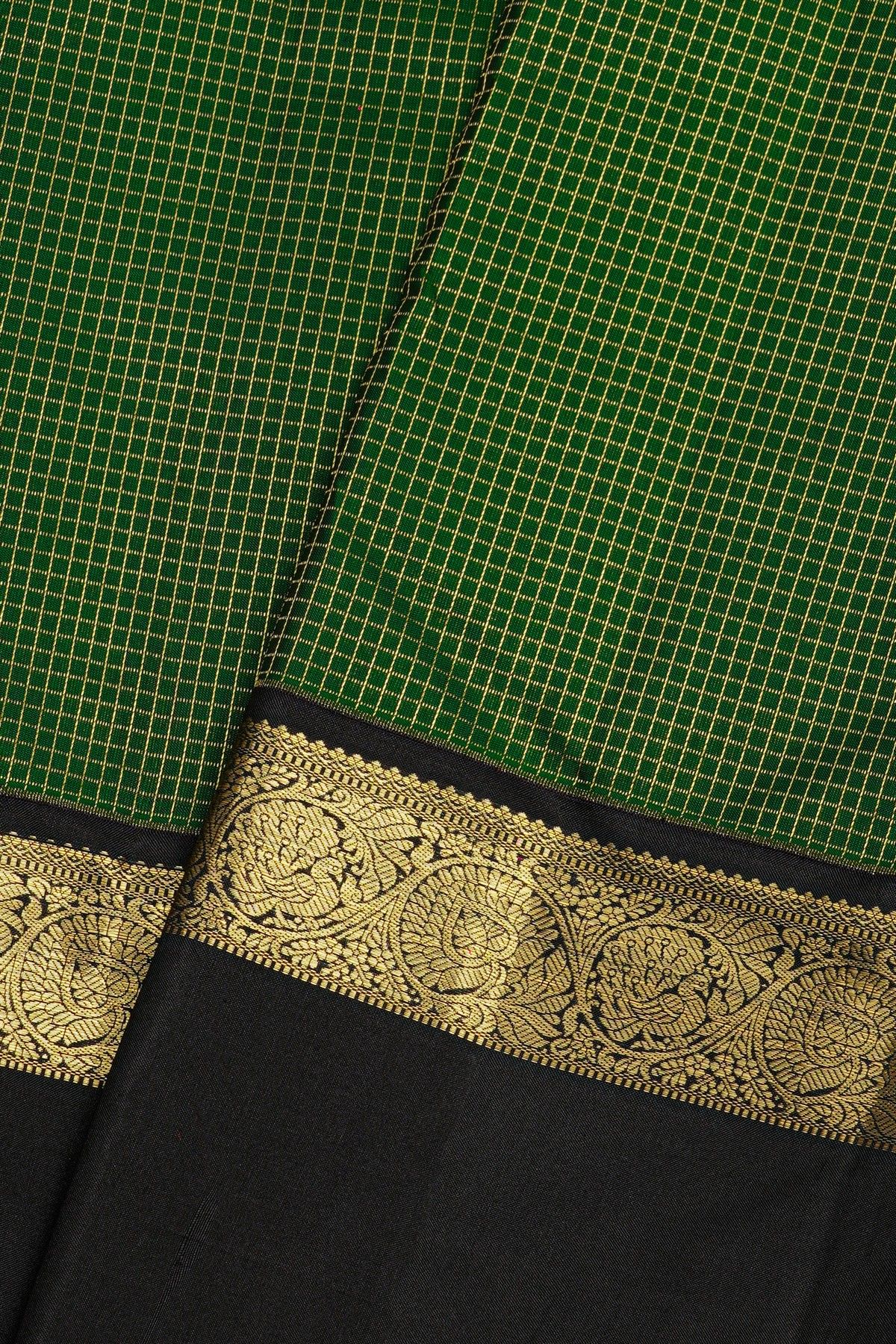 Kancheepuram Silk Bottle Green Saree