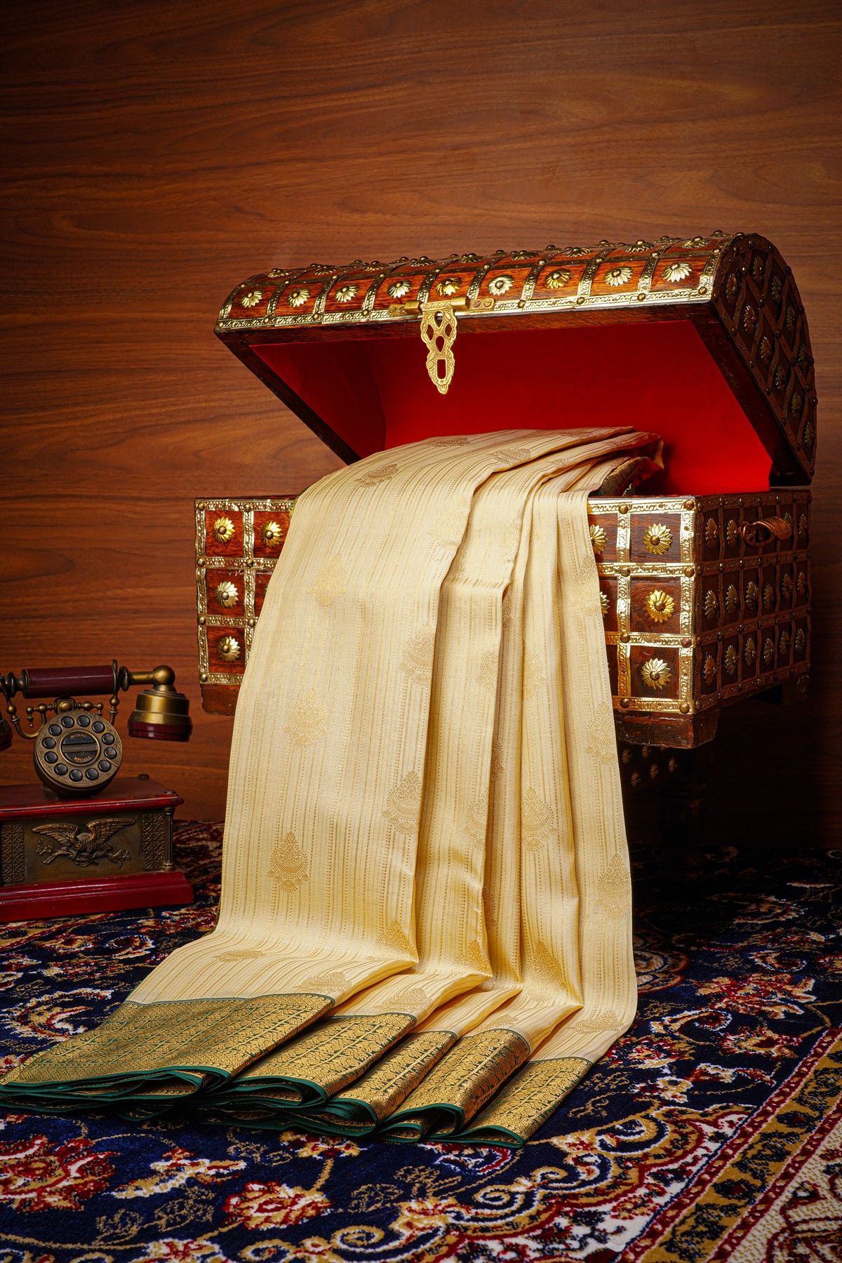 Kancheepuram Silk Off White Saree