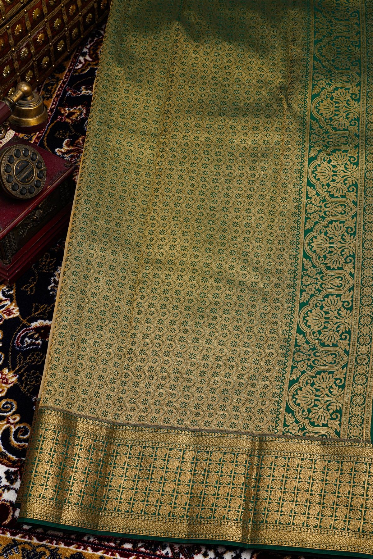 Kancheepuram Silk Off White Saree