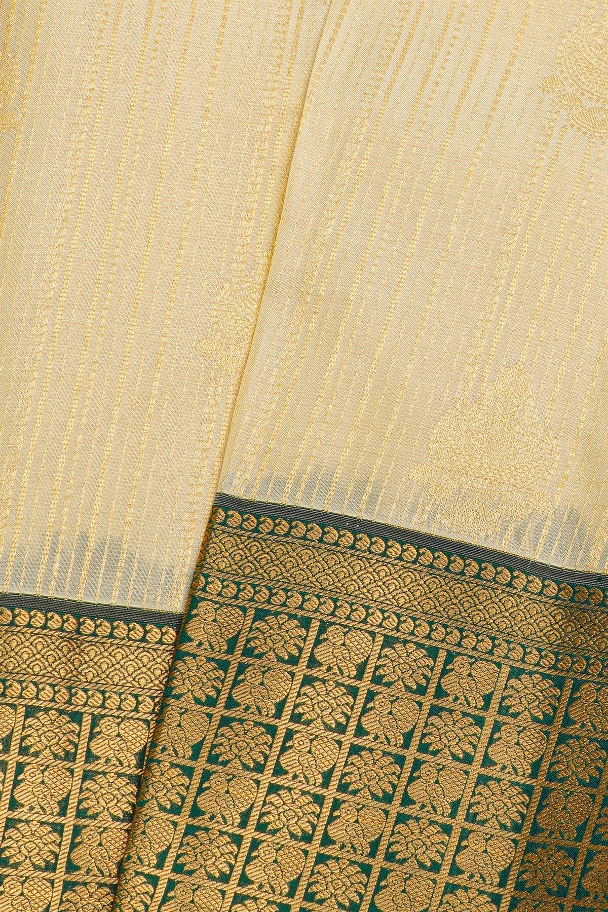 Kancheepuram Silk Off White Saree