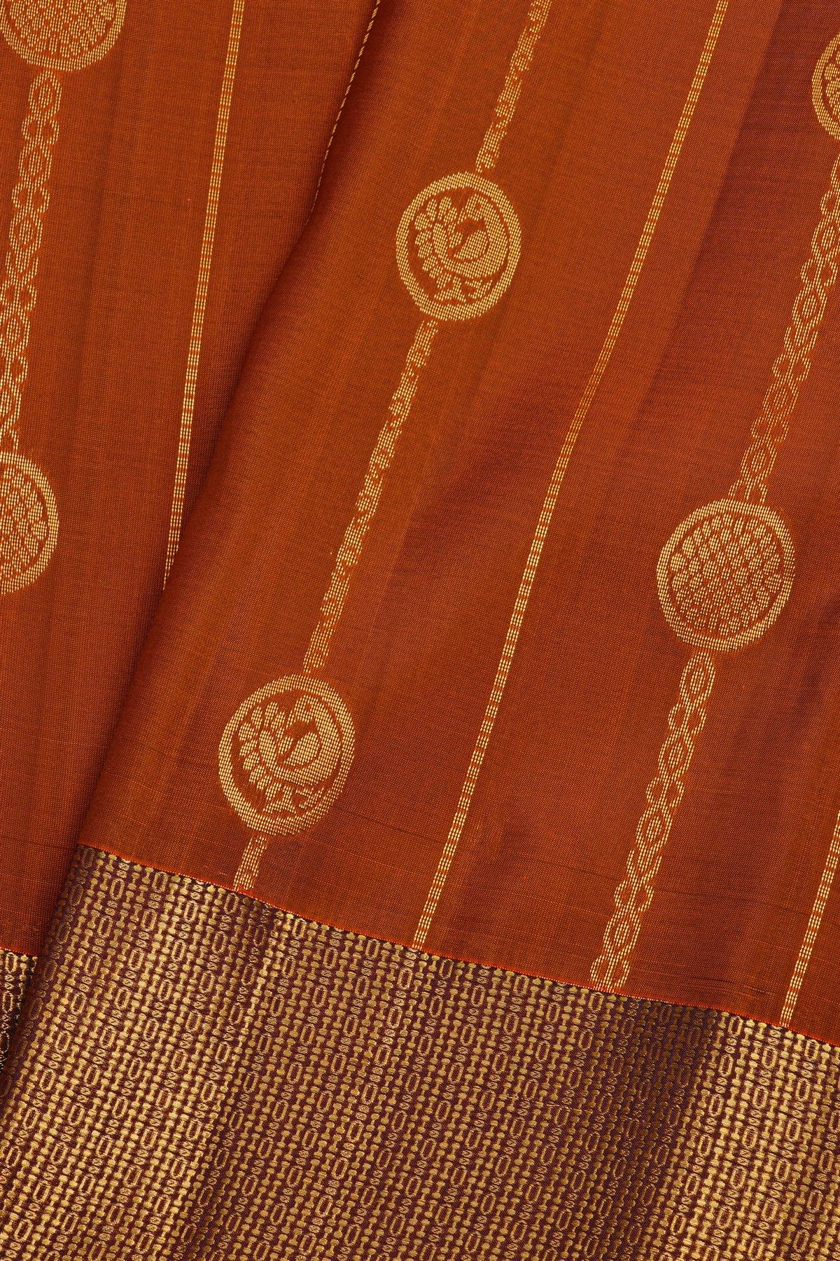 Kancheepuram Silk Rust Saree