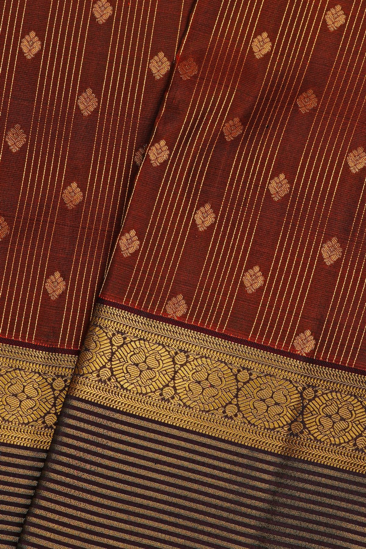 Kancheepuram Silk Dark Brown Saree