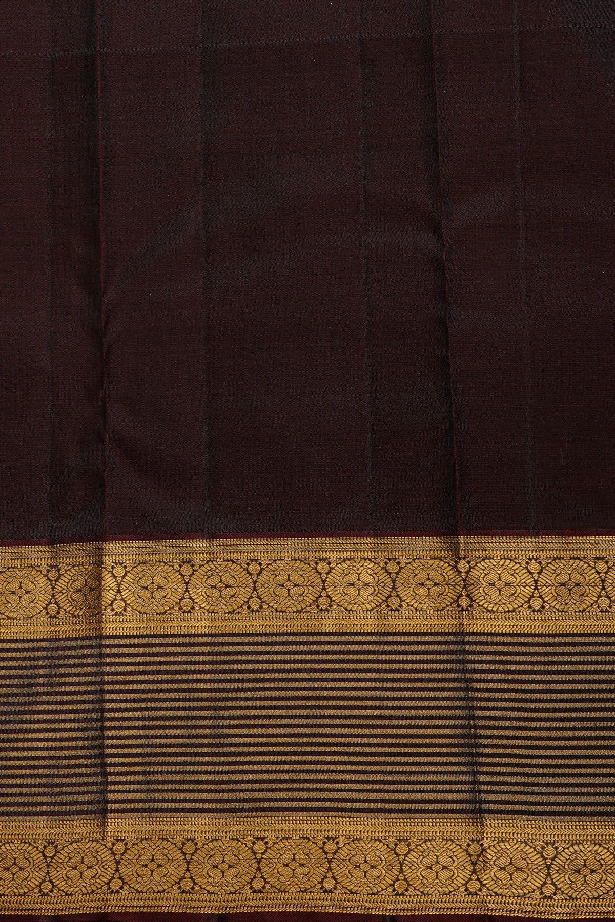 Kancheepuram Silk Dark Brown Saree