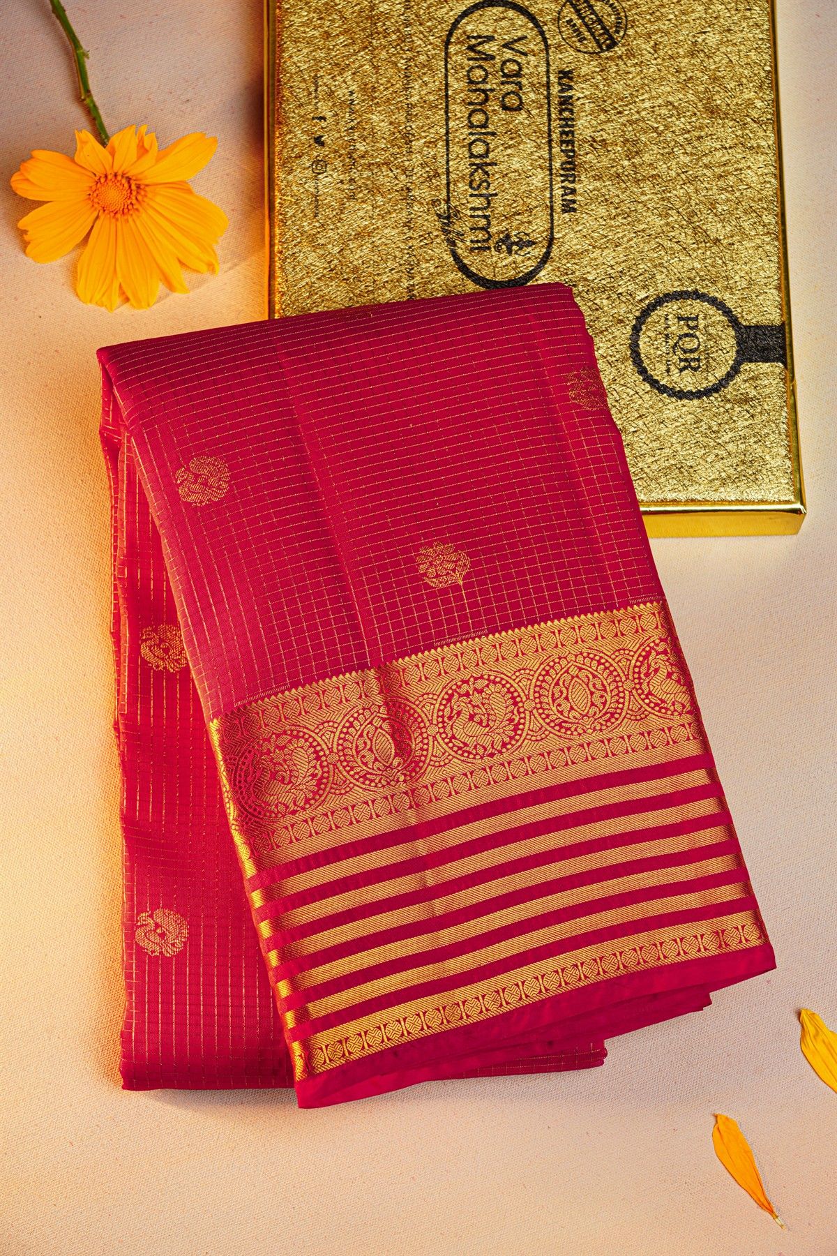 Kancheepuram Silk Rani Pink Saree