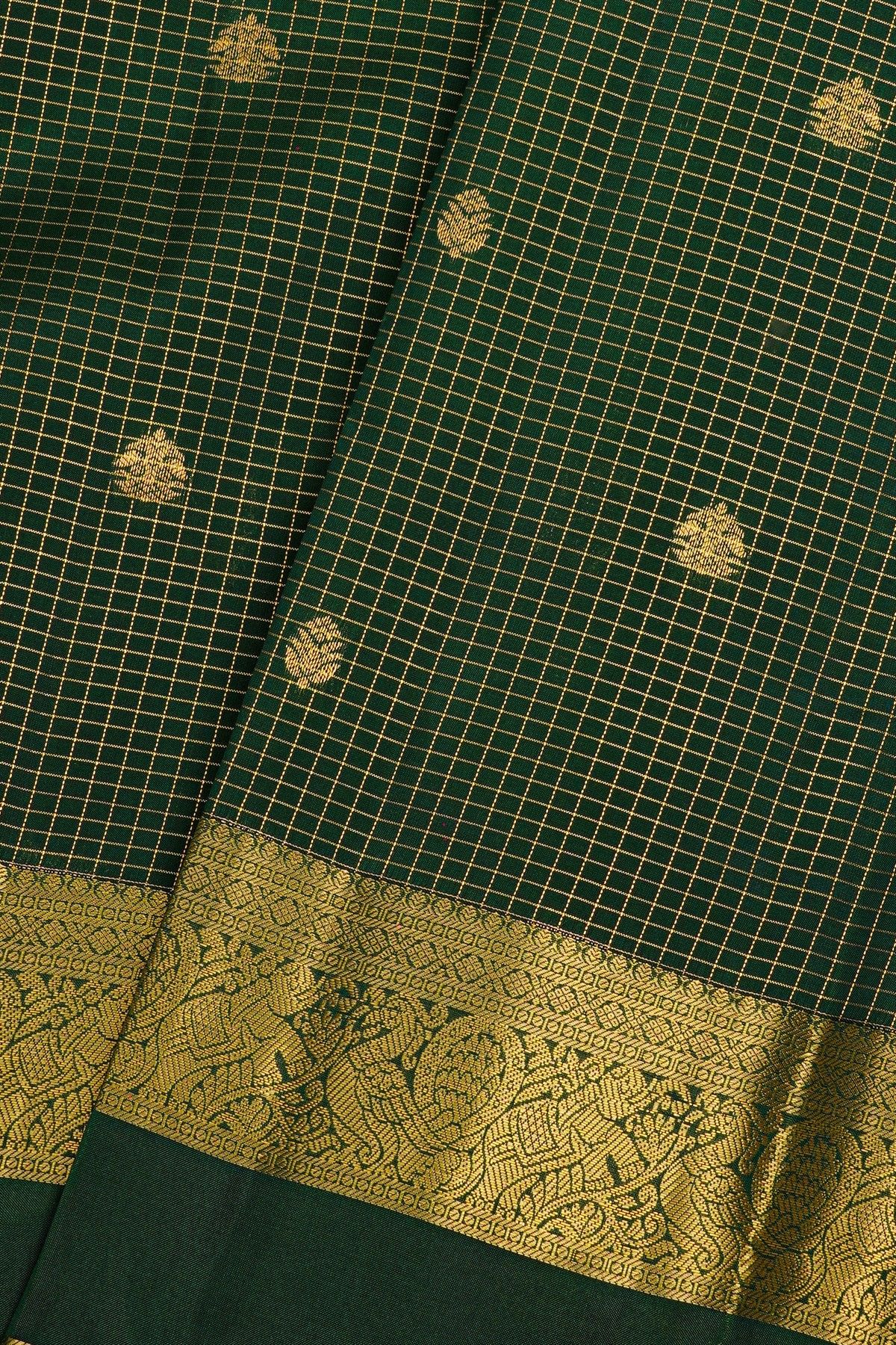 Kancheepuram Silk Bottle Green Saree