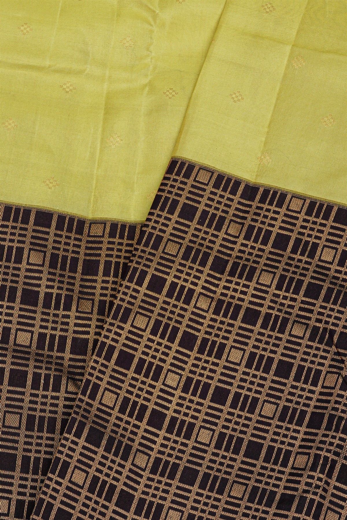 Kancheepuram Silk Lime Yellow Saree