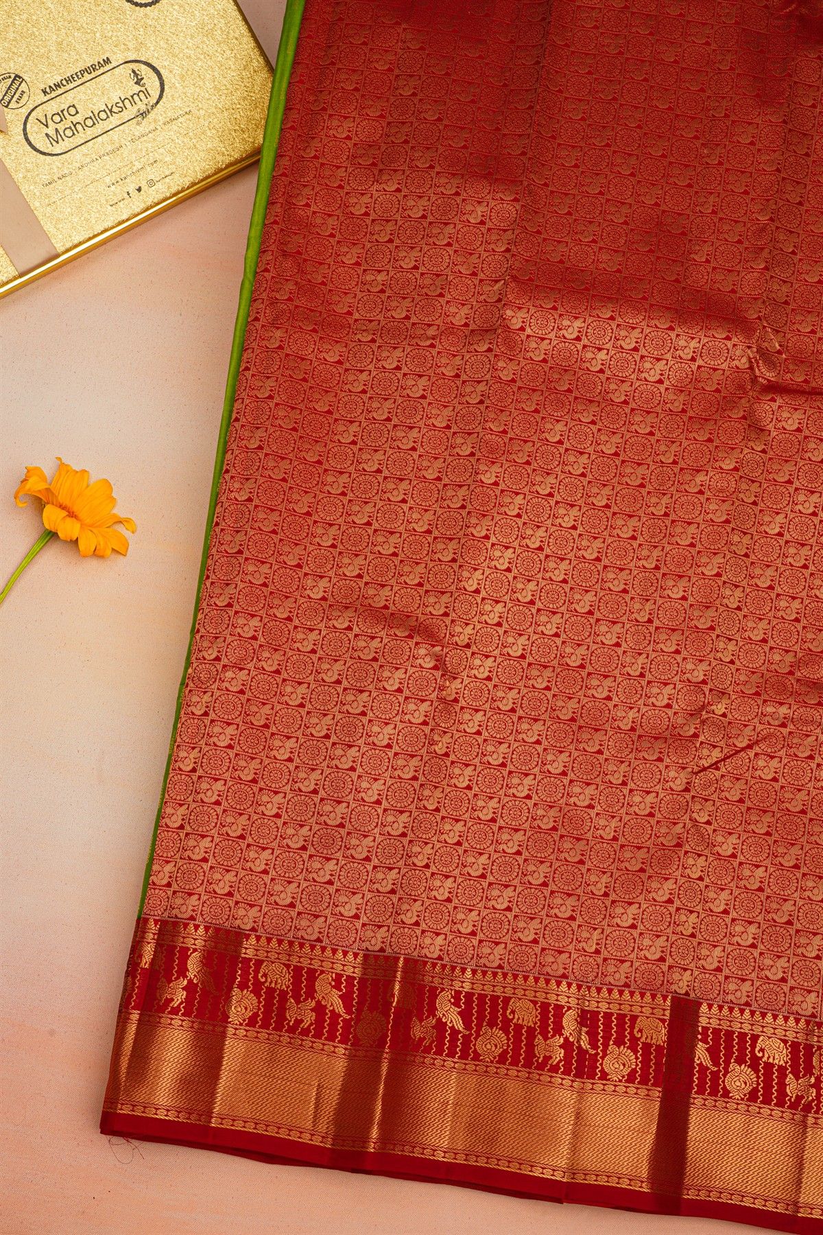 Kancheepuram Silk Parrot Green Saree