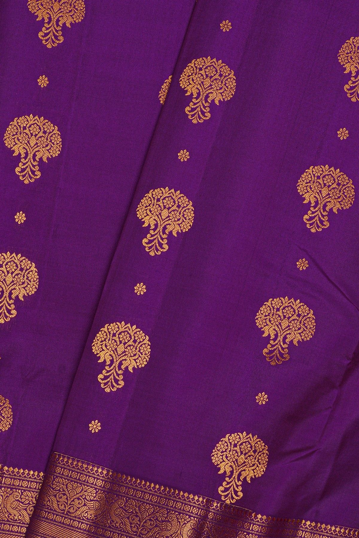 Kancheepuram Silk Dark Purple Saree