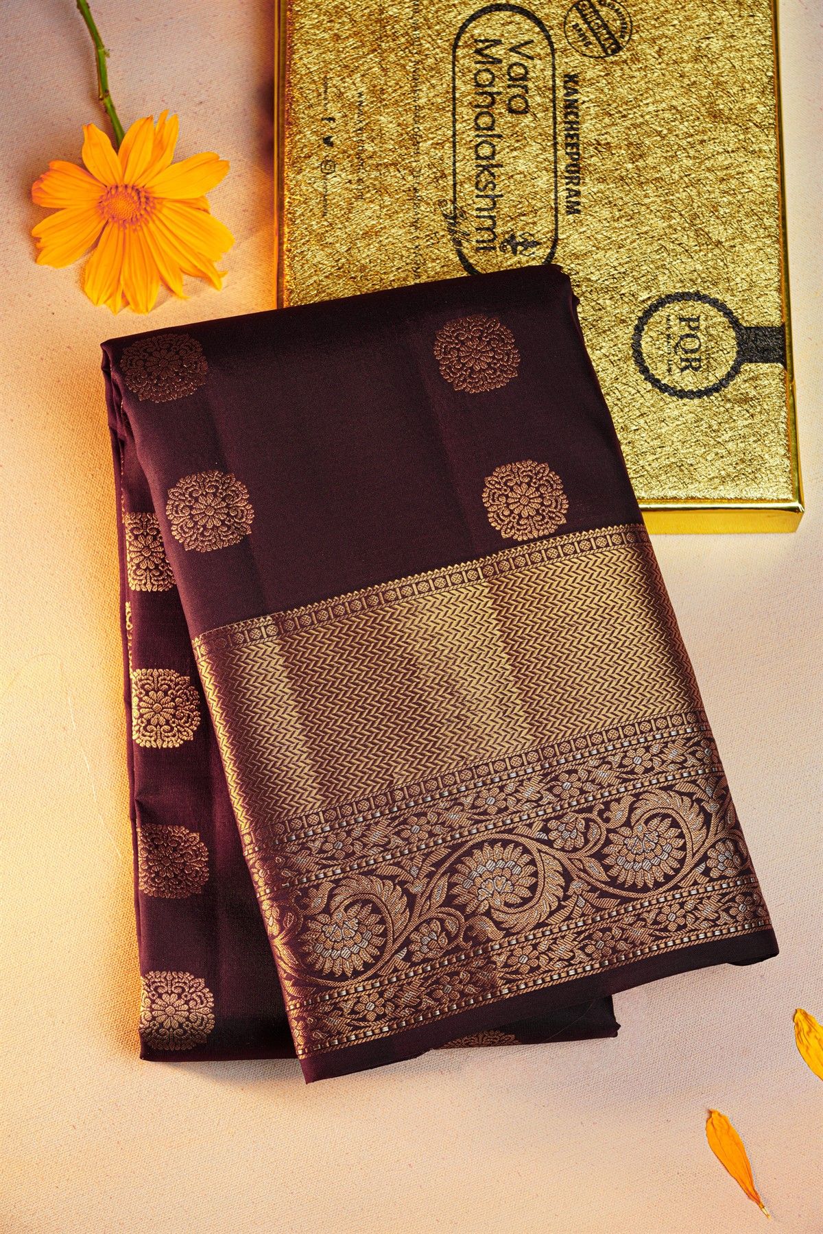 Kancheepuram Silk Dark Purple Saree