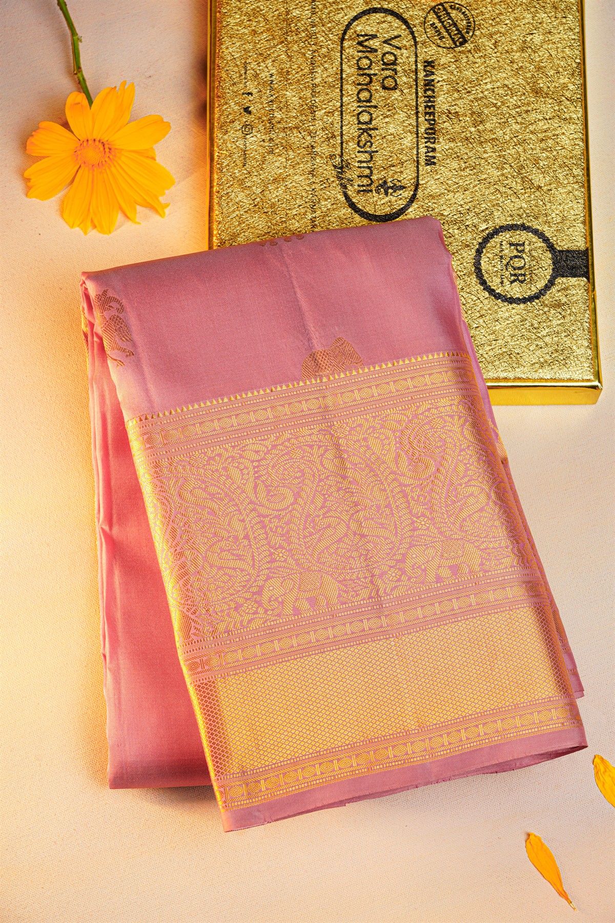 Kancheepuram Silk Baby Pink Saree
