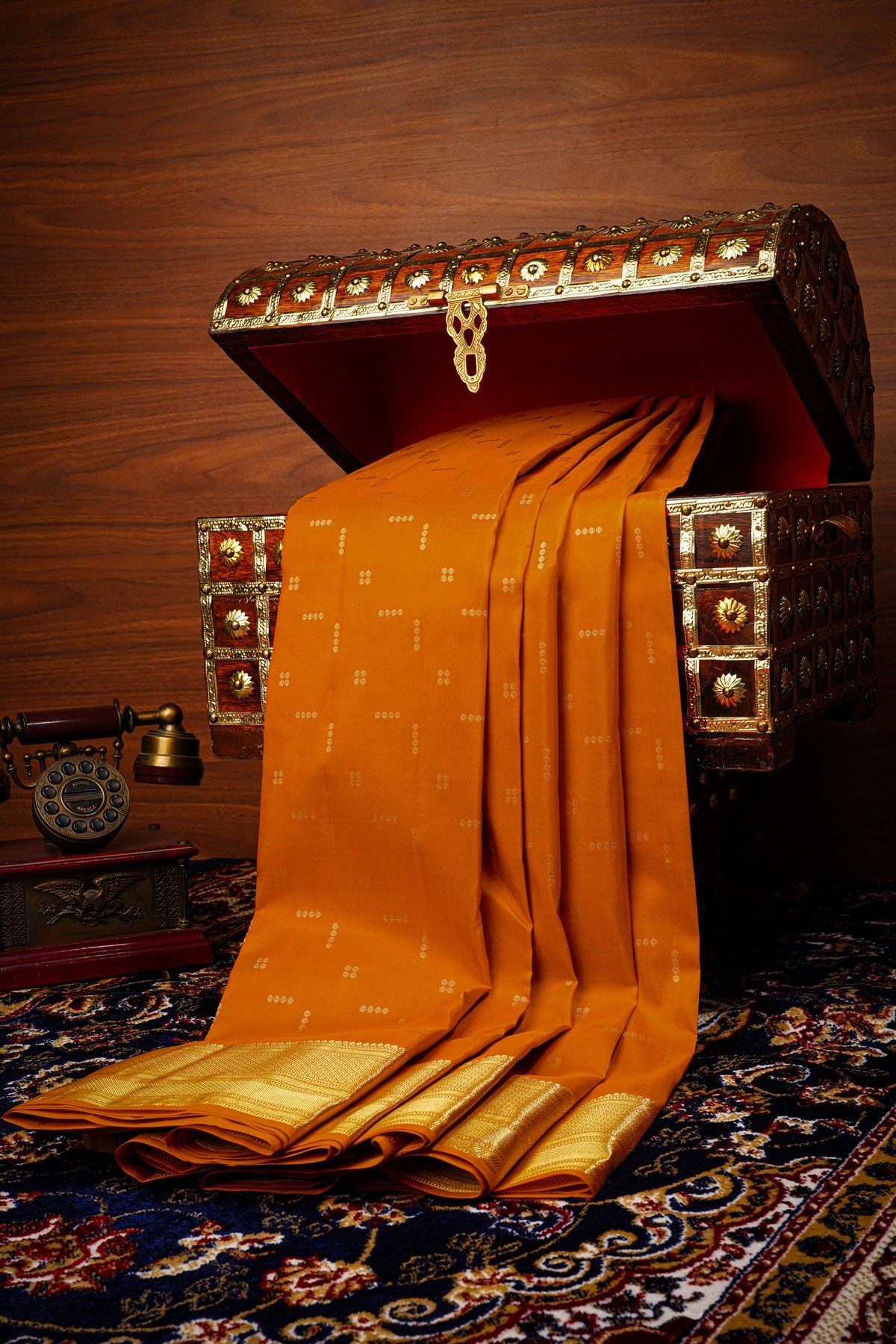 Kancheepuram Silk Mustard Saree