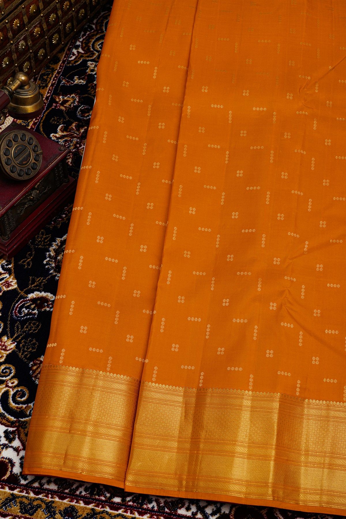 Kancheepuram Silk Mustard Saree