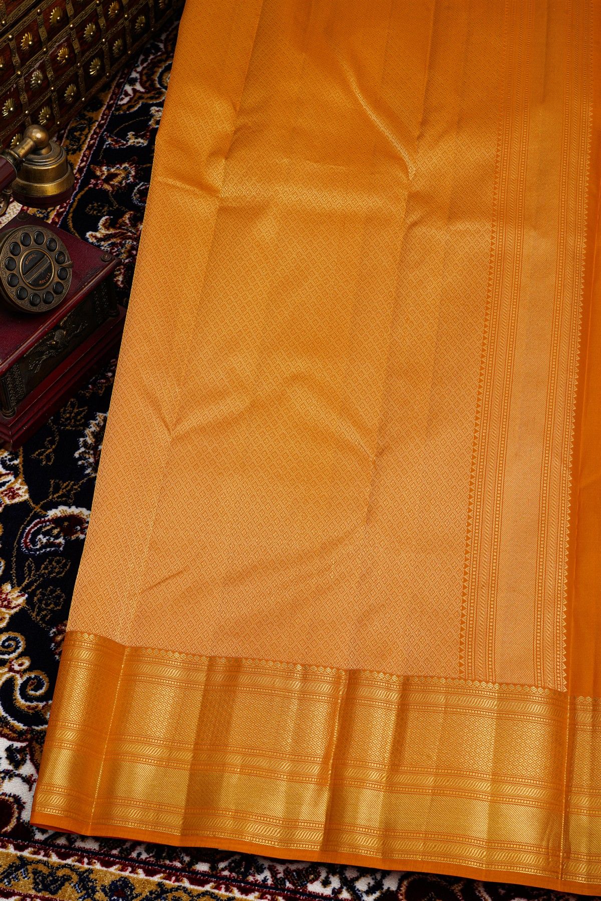 Kancheepuram Silk Mustard Saree