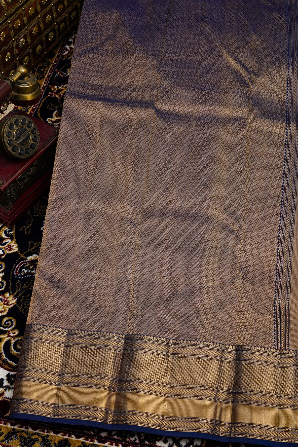 Kancheepuram Silk Navy Blue Saree