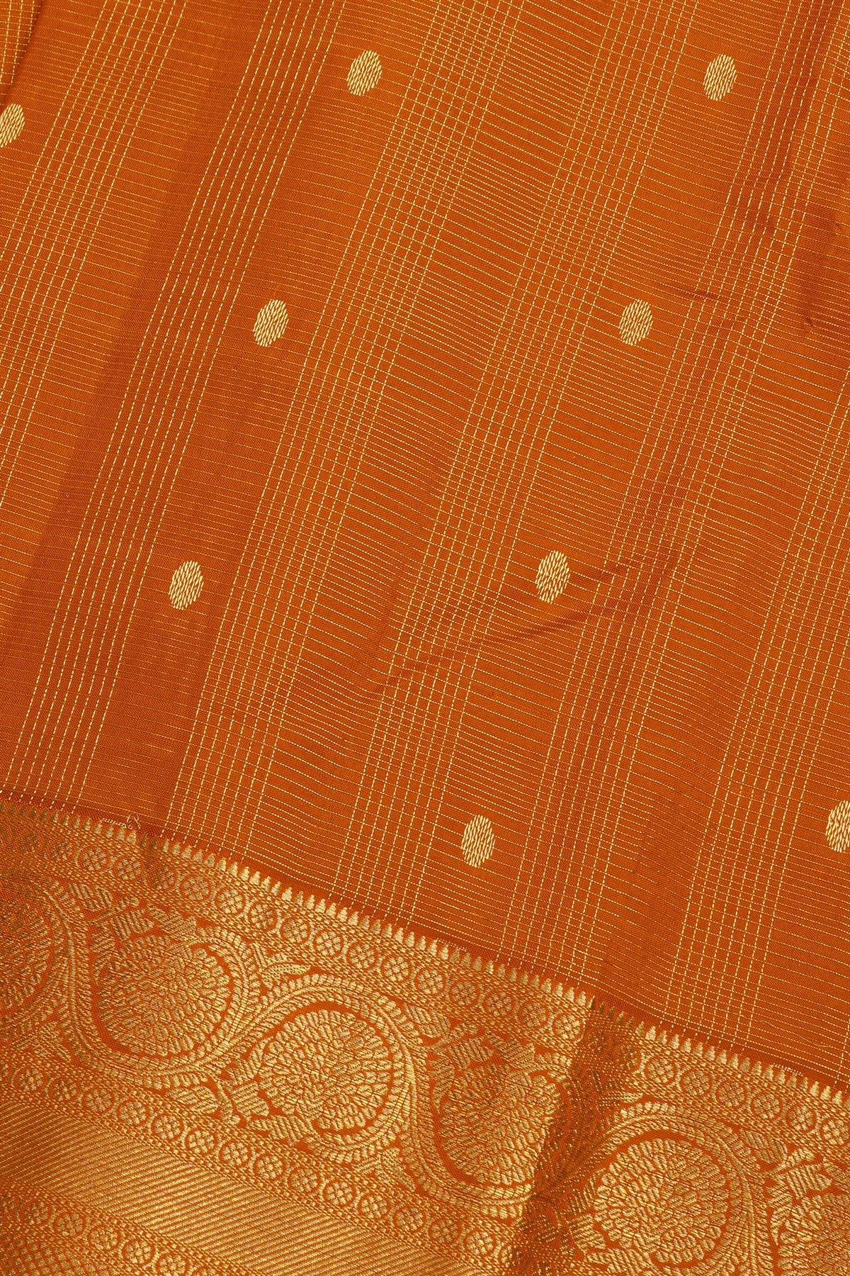 Kancheepuram Silk Rust Saree