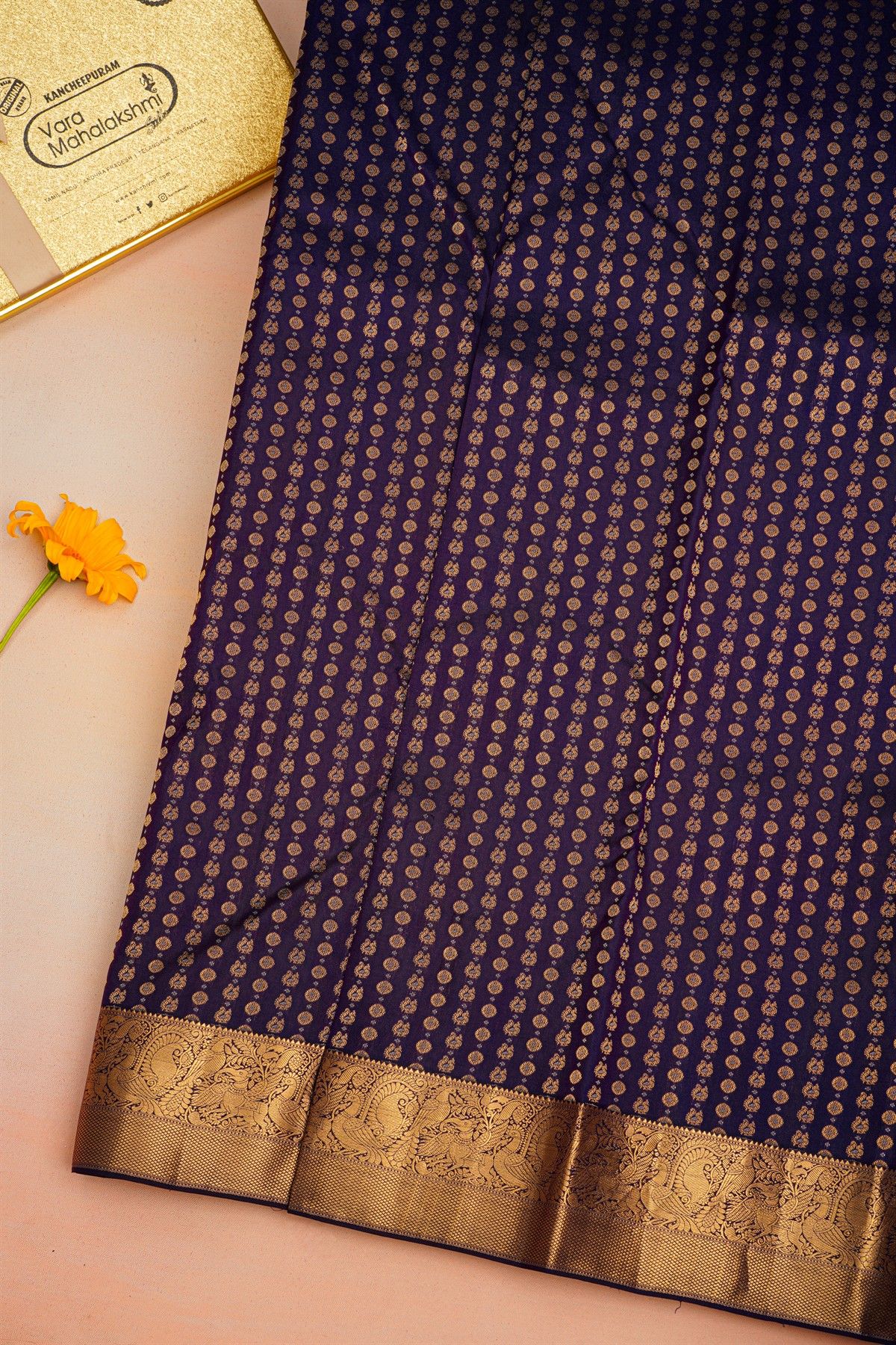 Kancheepuram Silk Navy Blue Saree