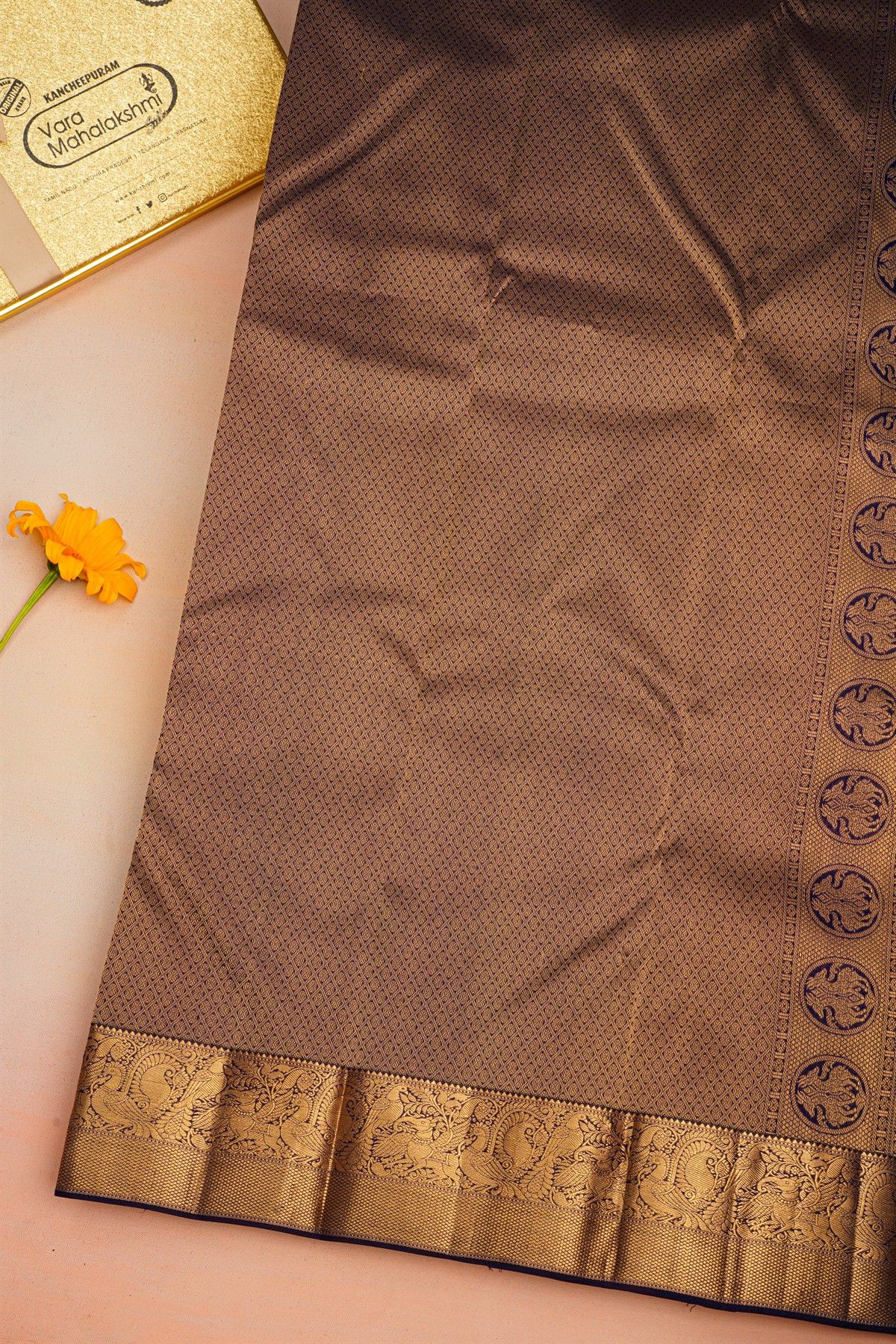 Kancheepuram Silk Navy Blue Saree