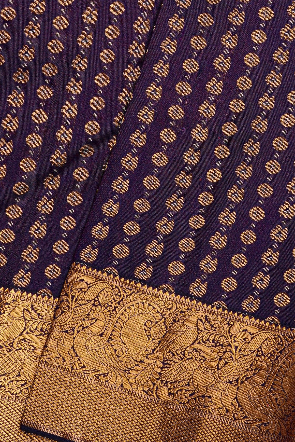 Kancheepuram Silk Navy Blue Saree