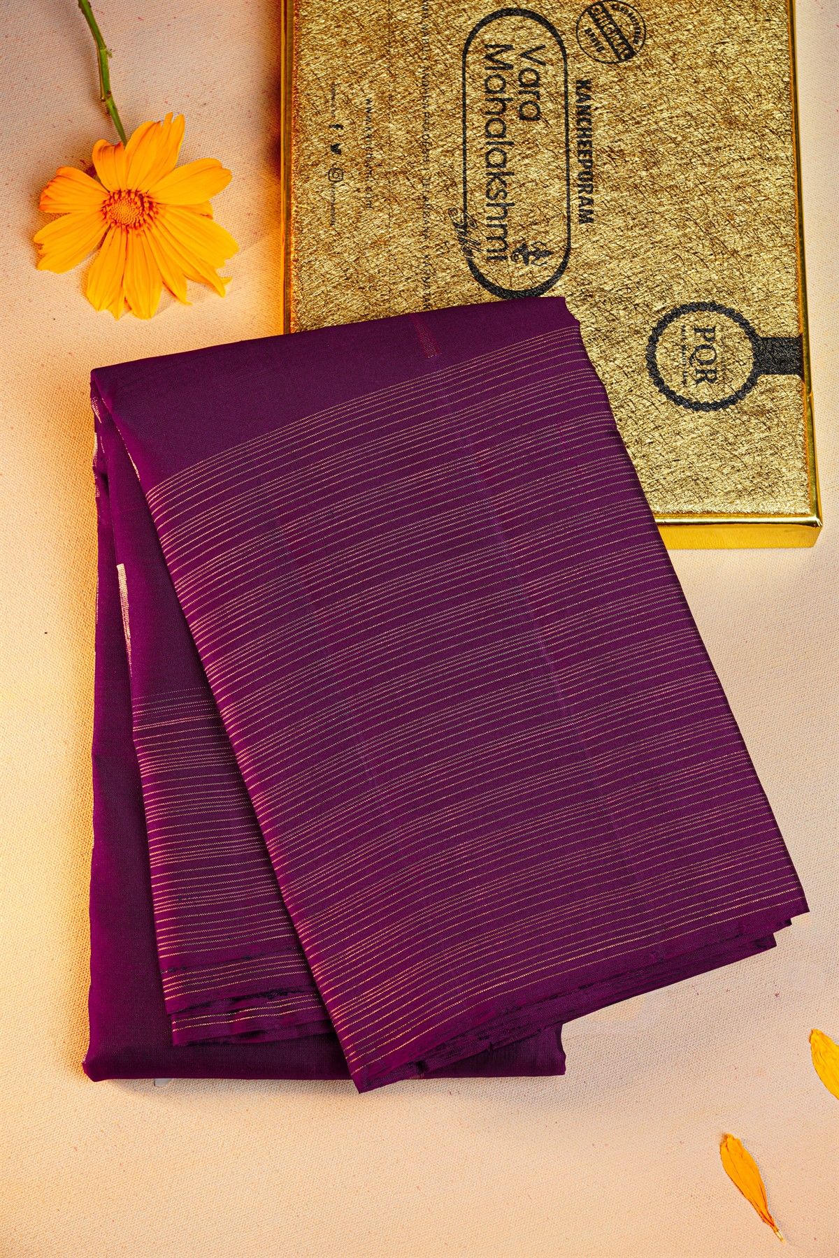 Kancheepuram Silk Dark Purple Saree