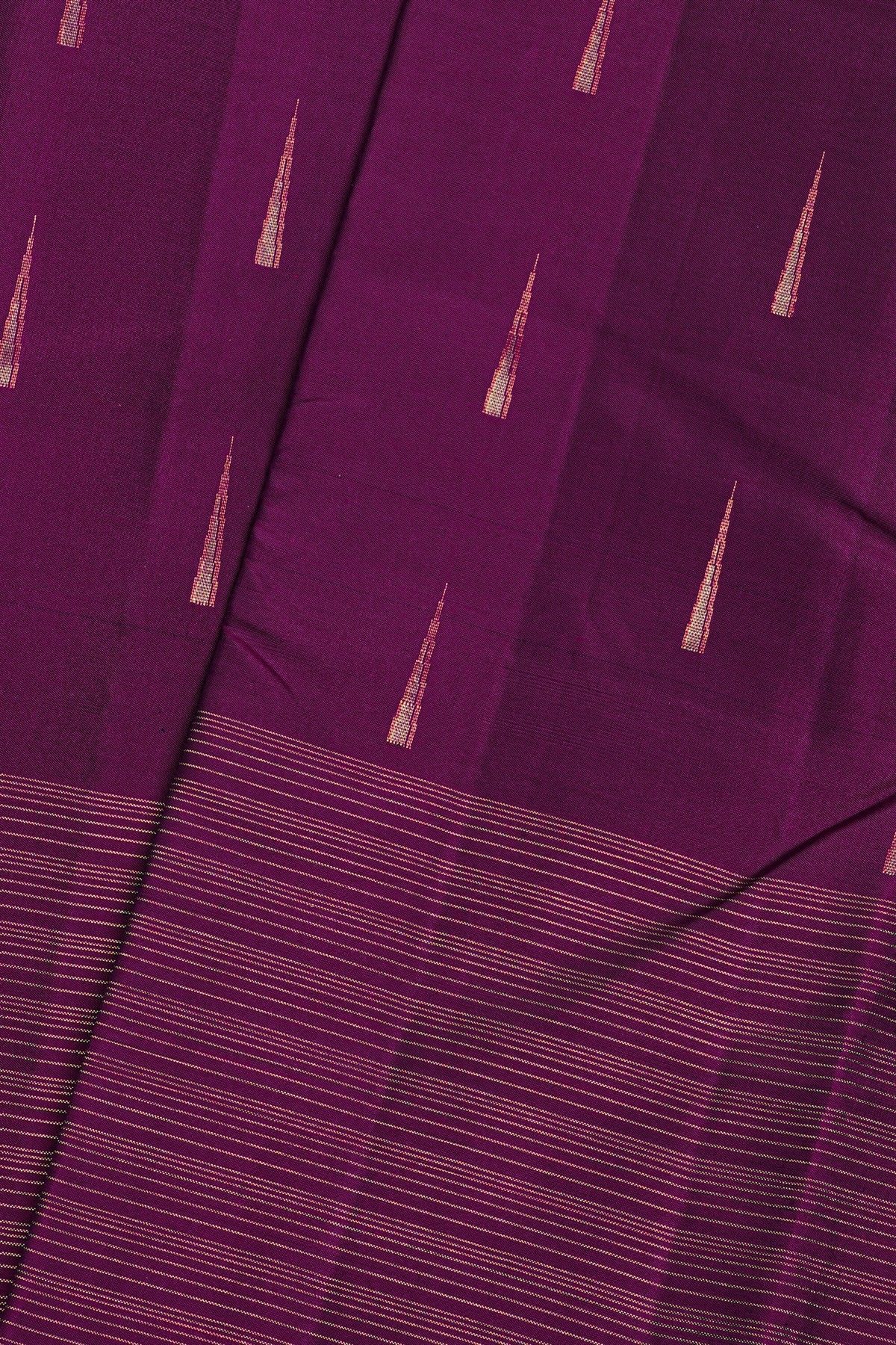 Kancheepuram Silk Dark Purple Saree