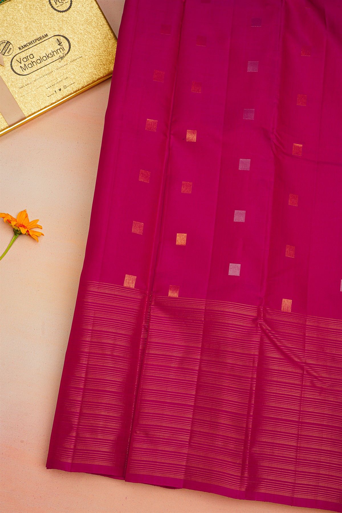 Kancheepuram Silk Rani Pink Saree
