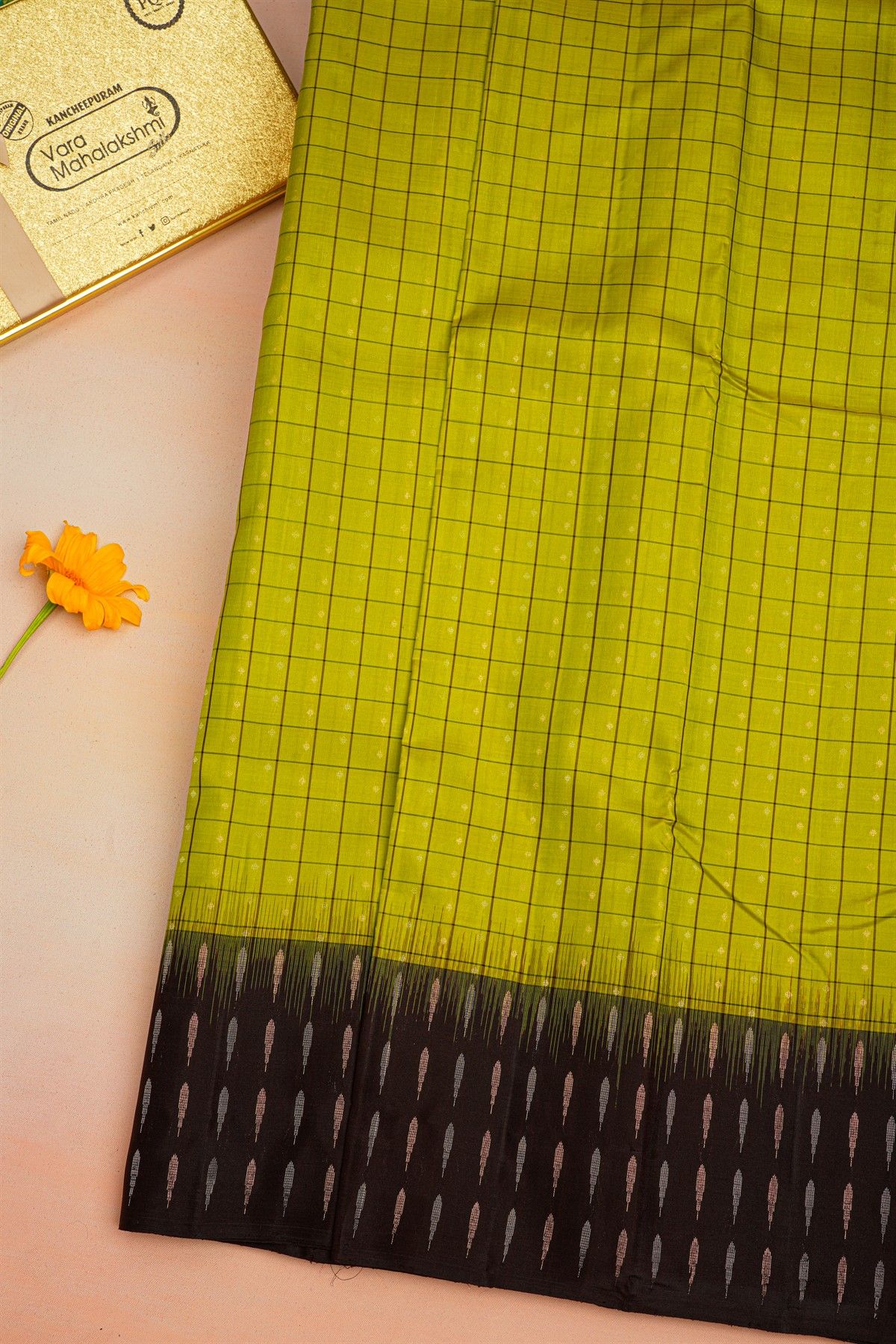 Kancheepuram Silk Parrot Green Saree