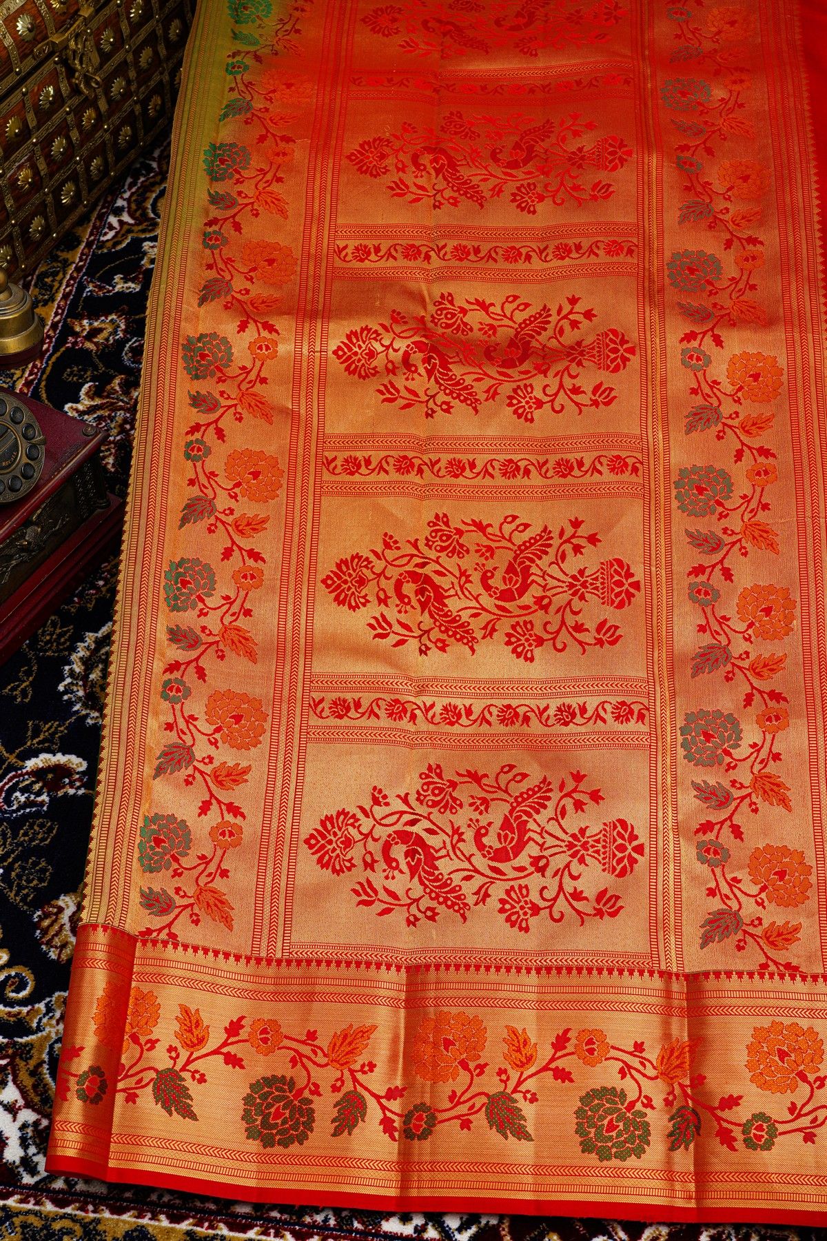 Kancheepuram Silk Bottle Green Saree