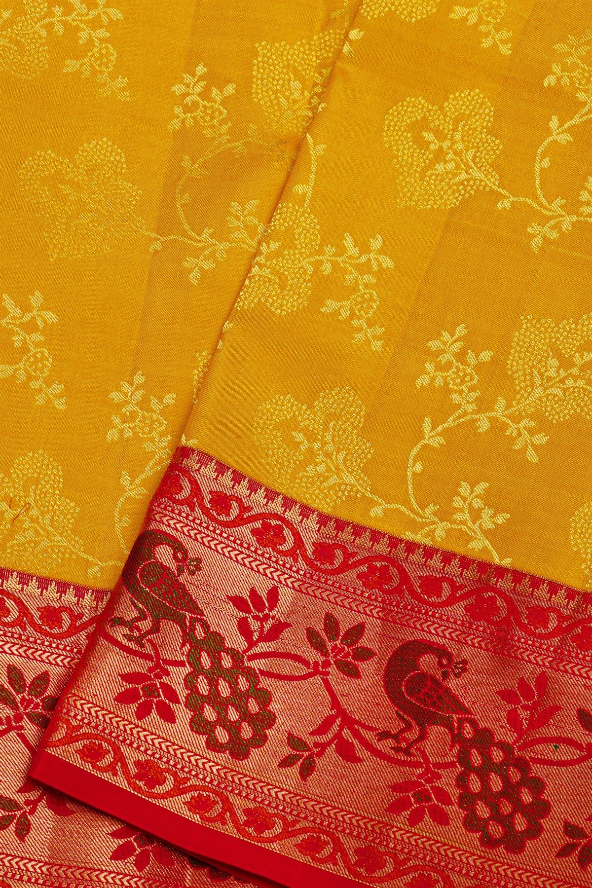 Kancheepuram Silk Mustard Saree