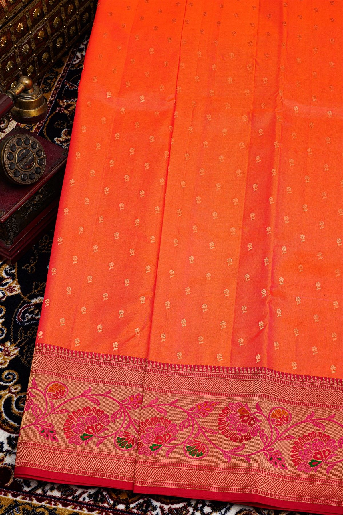 Kancheepuram Silk Peach Saree