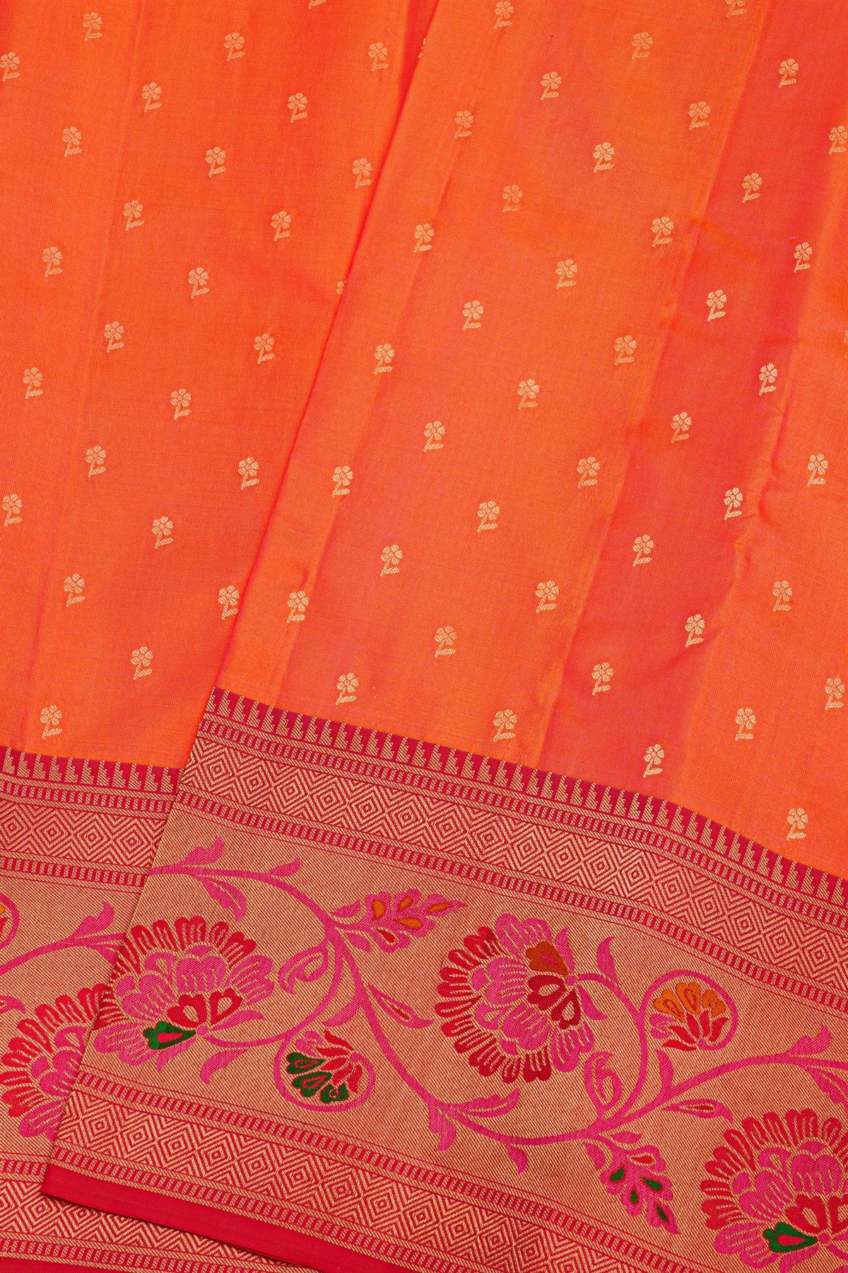 Kancheepuram Silk Peach Saree