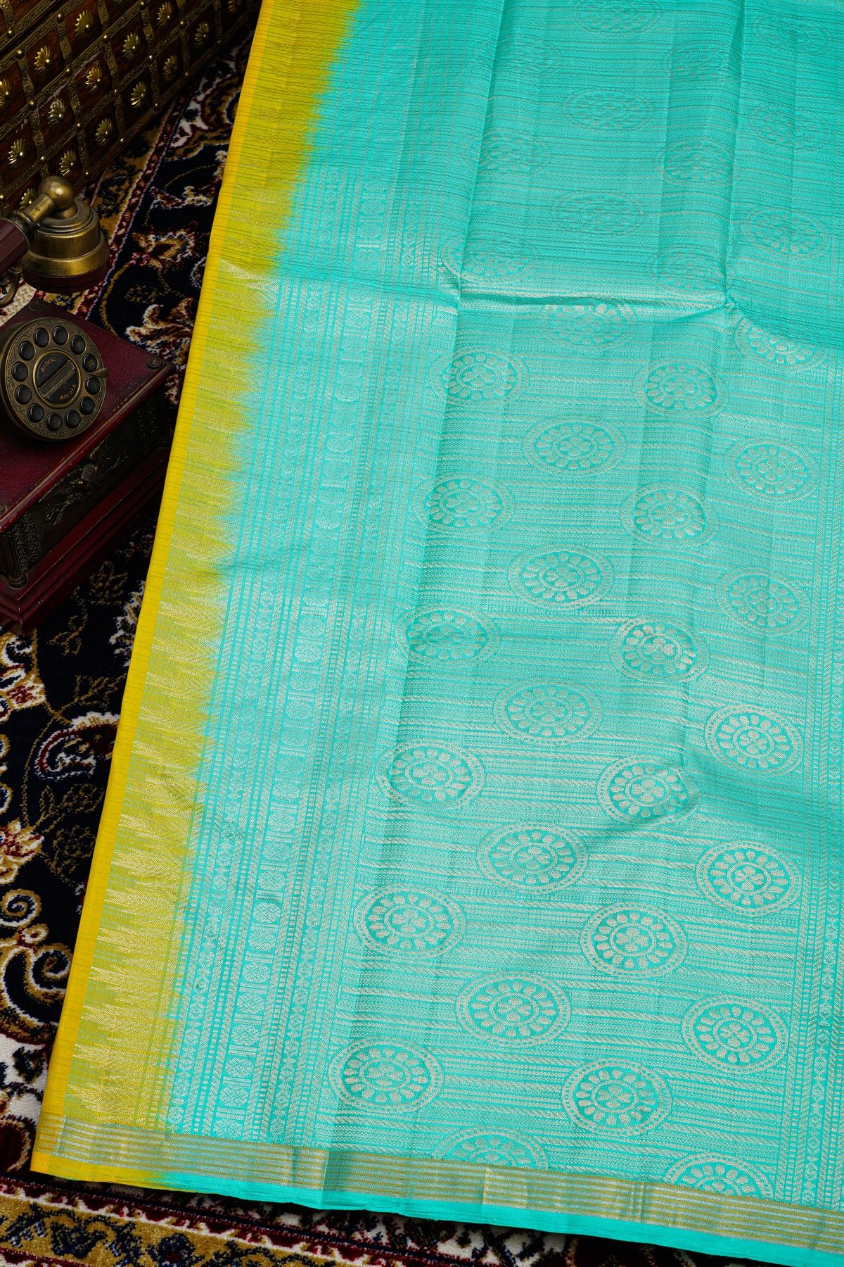 Kancheepuram Silk Yellow Saree