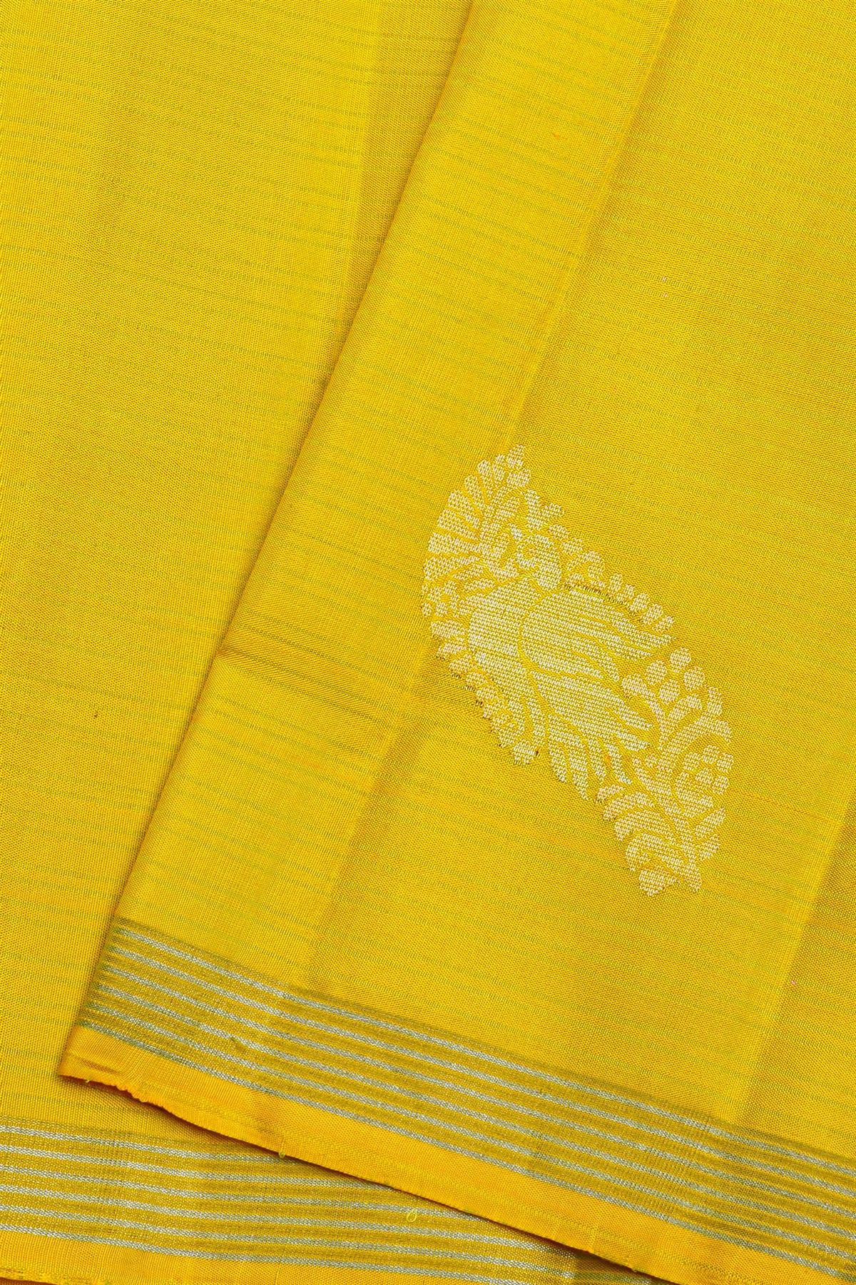 Kancheepuram Silk Yellow Saree