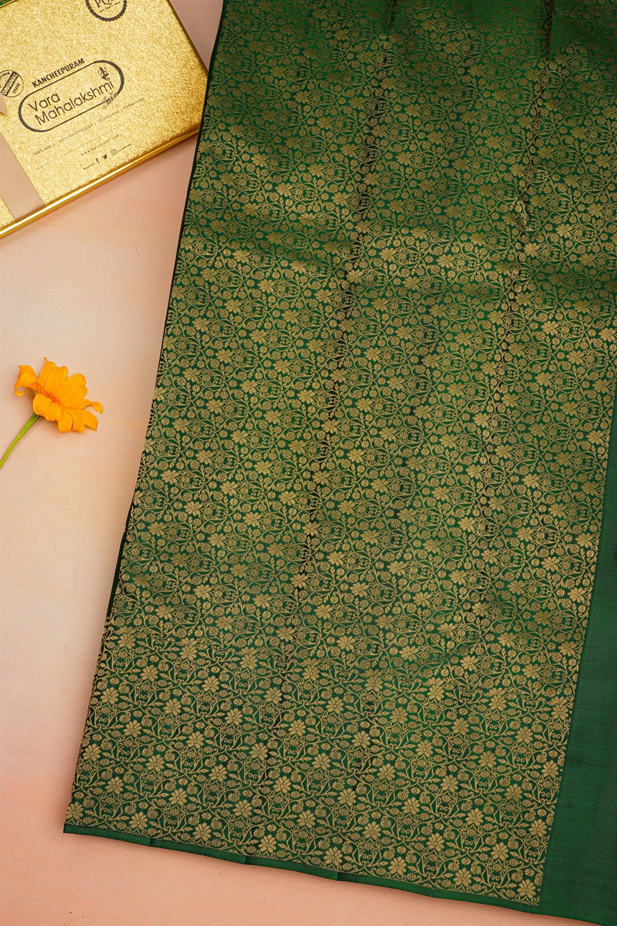 Kancheepuram Silk Bottle Green Saree