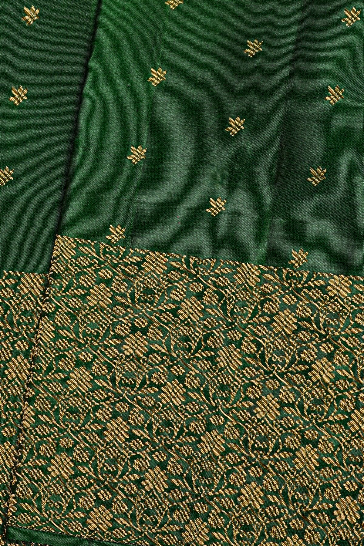 Kancheepuram Silk Bottle Green Saree
