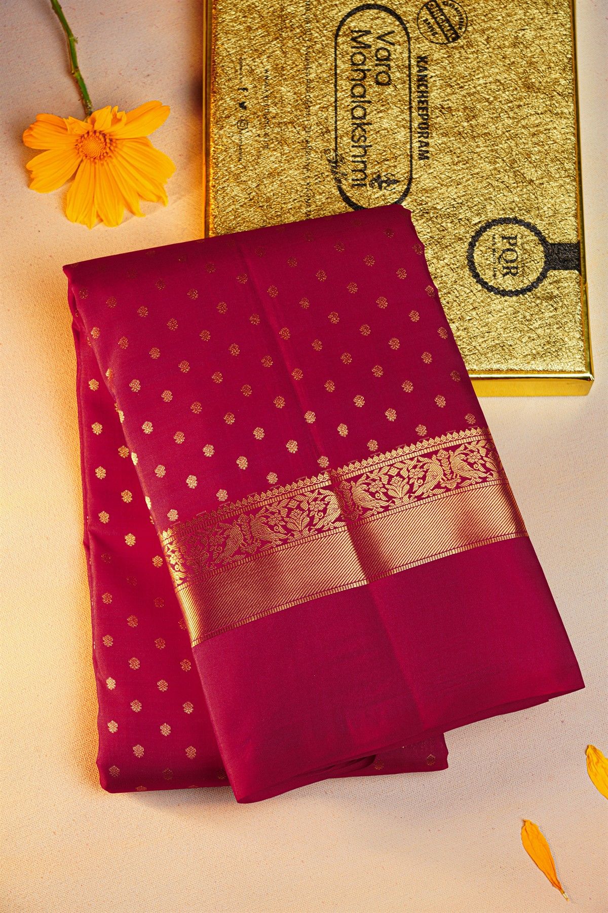 Kancheepuram Silk Magenta Saree