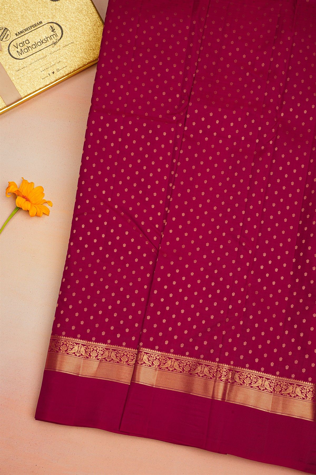 Kancheepuram Silk Magenta Saree