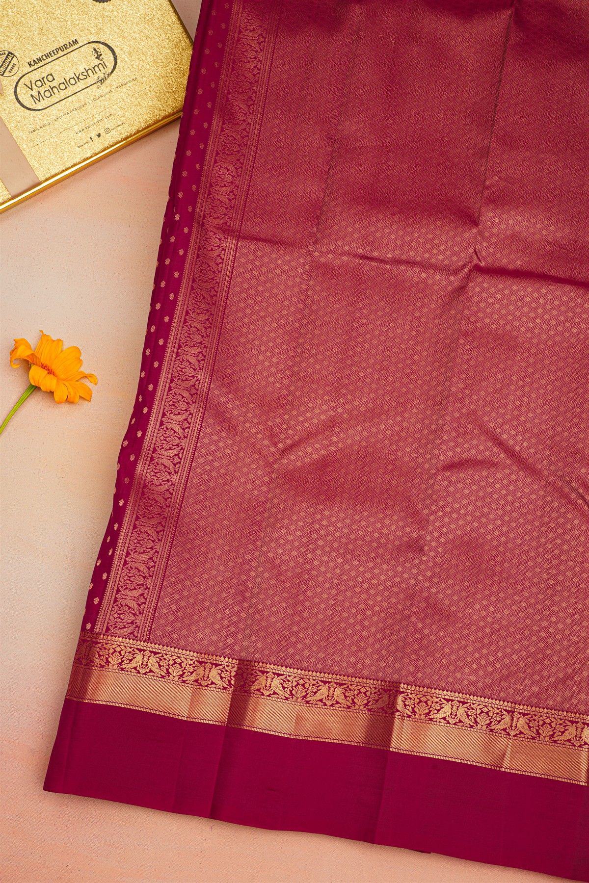 Kancheepuram Silk Magenta Saree