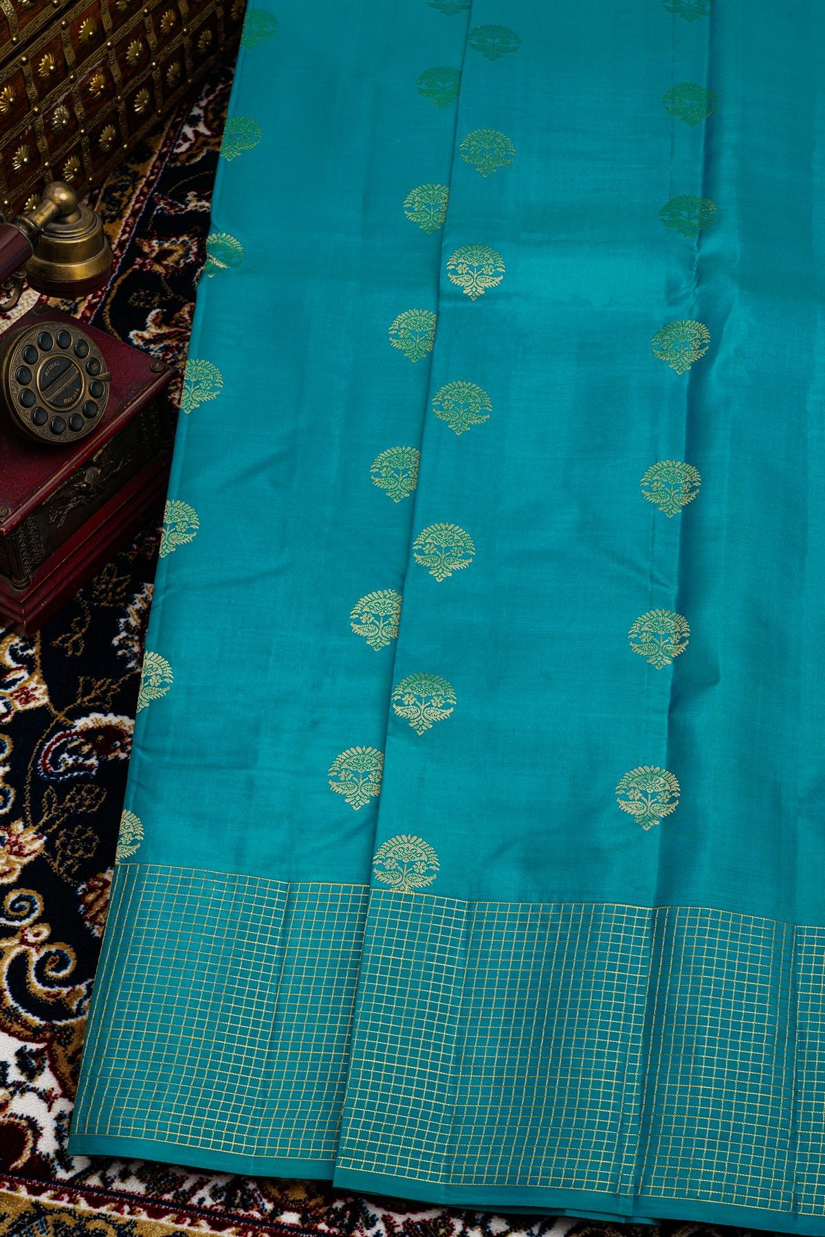 Kancheepuram Silk Sea Blue Saree