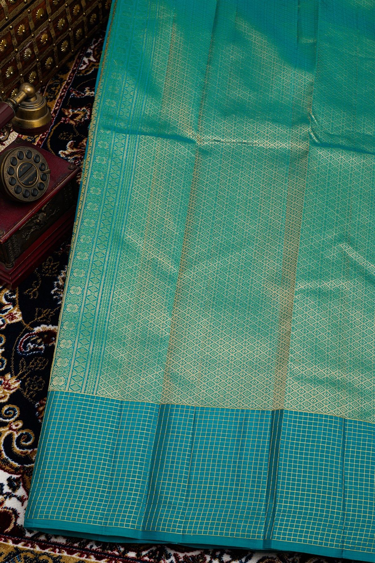Kancheepuram Silk Sea Blue Saree